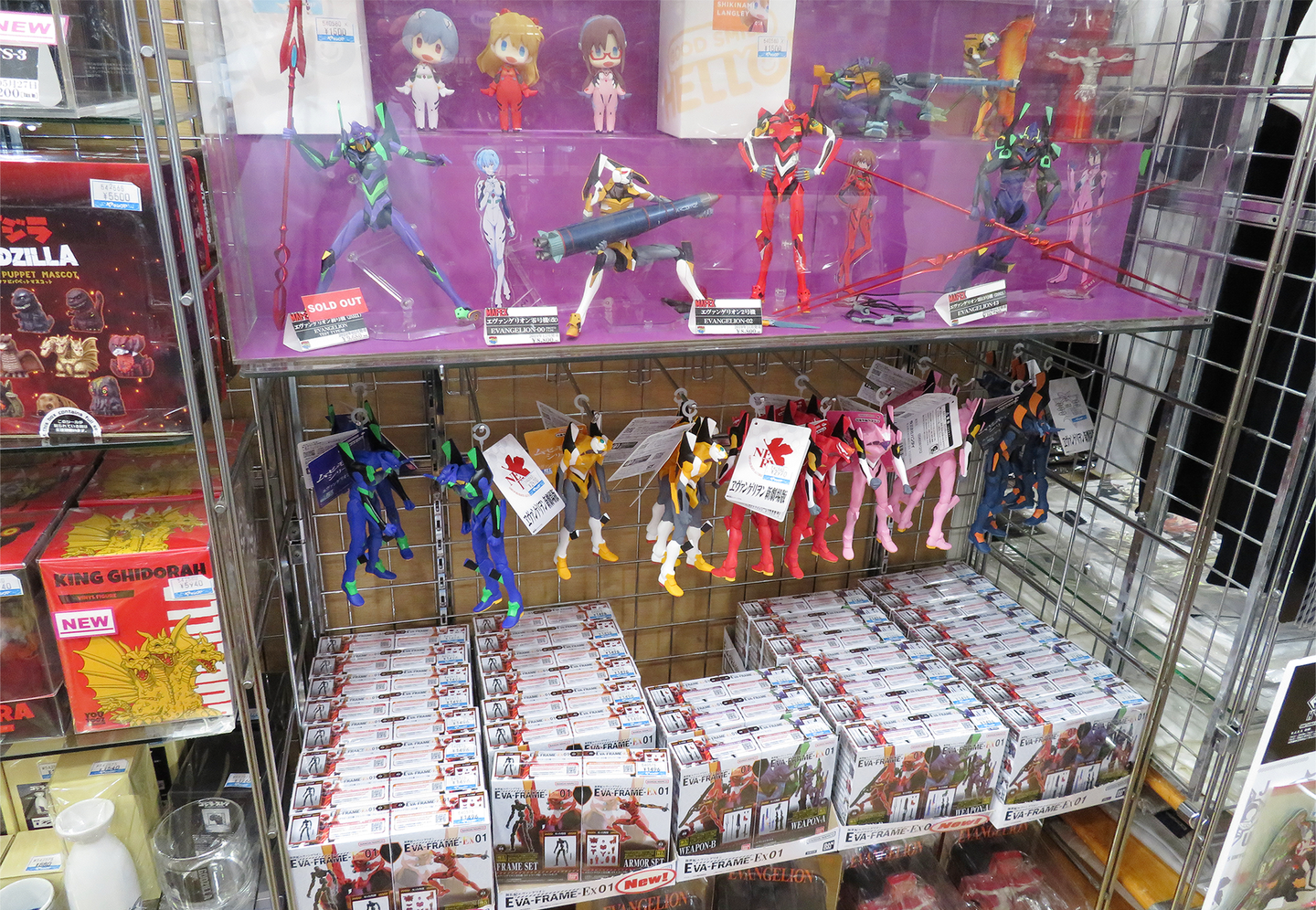 Images of Evangelion merchandise sold at YAMASHIROYA2