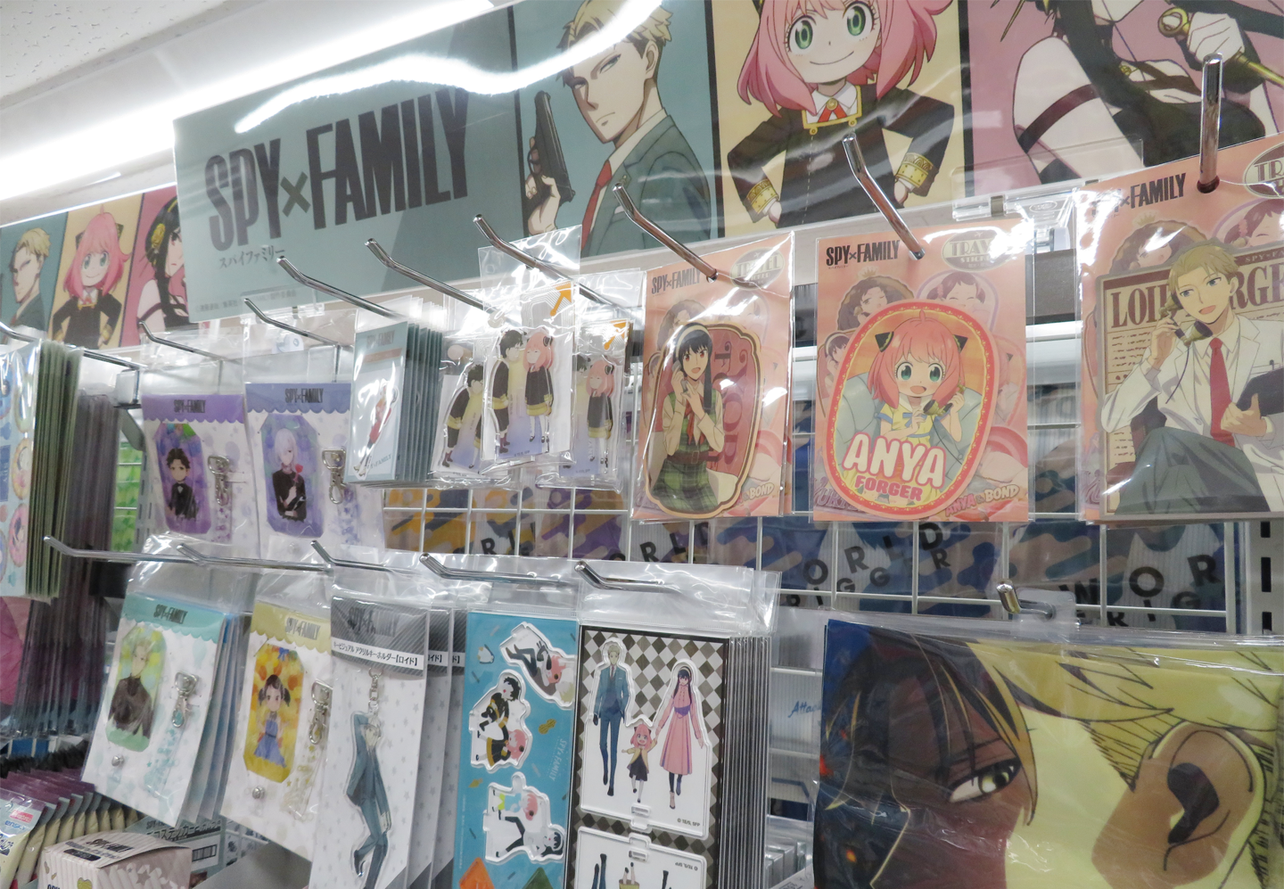 Interior view of Animate Akihabara store showcasing anime merchandise displays