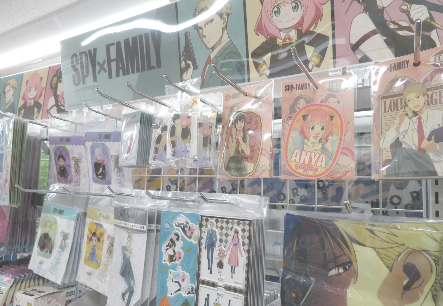 Interior view of Animate Akihabara store showcasing anime merchandise displays