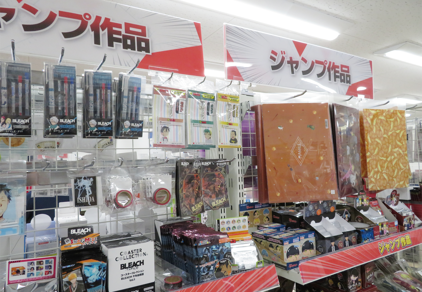 Interior view of Animate Akihabara store showcasing anime merchandise displays